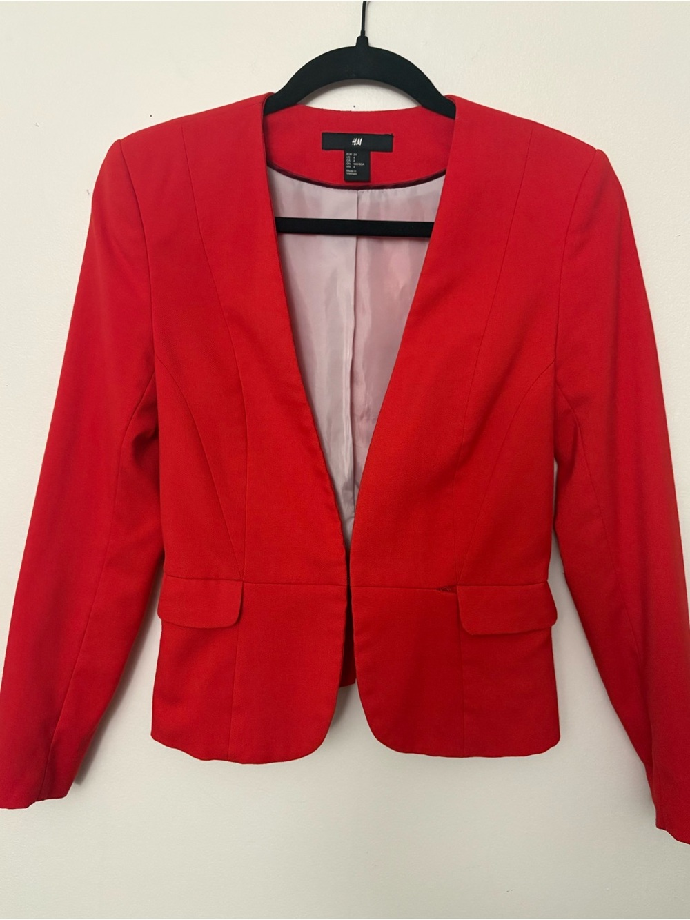 H&M Red Open-Front Women's Blazer Jacket Size 4